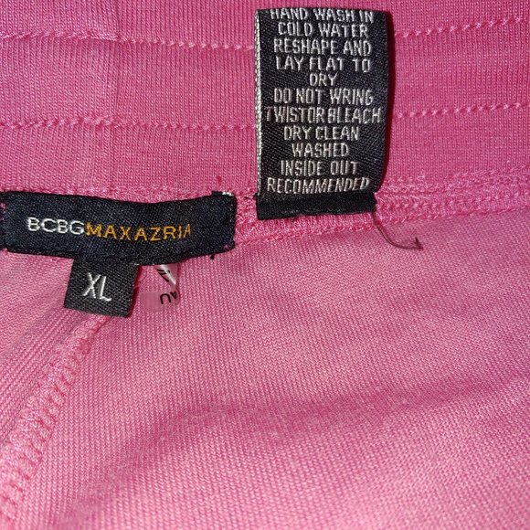 BCBGMaxAzria Y2K Velour Sweatpants Track Size XL Hot Pink - Picture 8 of 9